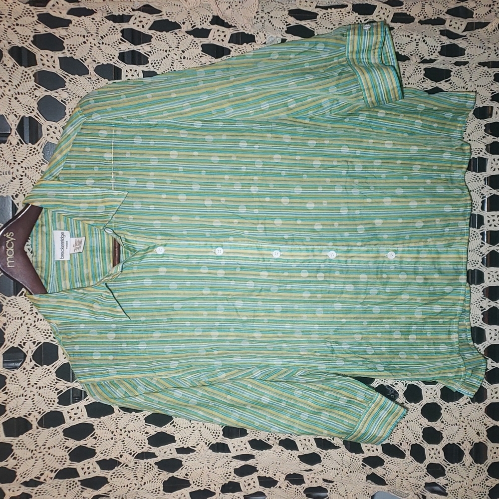 Green Women's button down blouse,size 2X.